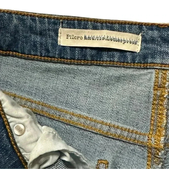 Anthropologie Pilcro & The Letterpress Silver Glitter Side Stripe Jeans 25 - Picture 5 of 9